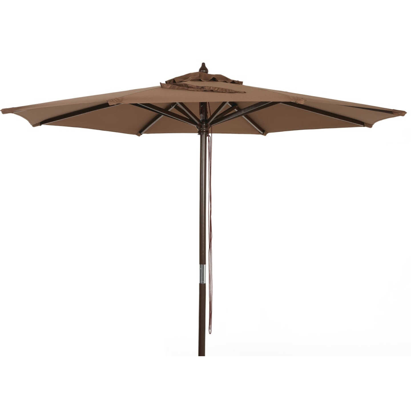 Outdoor Expressions 7.5 Ft. Pulley Brown Market Patio Umbrella